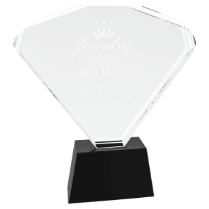 8 3/4″ Crystal Fan with Black Base
