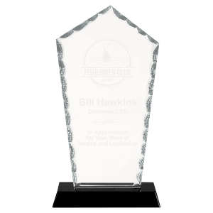 9″ Diamond Facet Glass on Black Base