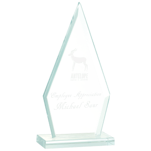7 1/2″ Triangle Jade Glass Award