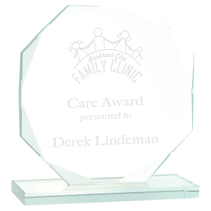 6 1/2″ Octagon Jade Glass Award