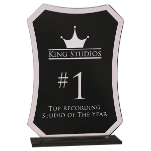 7 1/4″ Black Rectangle Reflection Glass Award