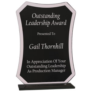 6 1/2″ Black Rectangle Reflection Glass Award