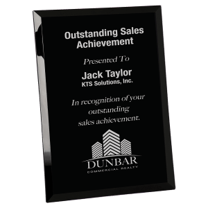 9″ x 12″ Black Glass Mirror Plaque