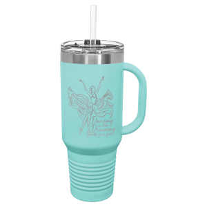 Polar Camel 40 oz. Teal Travel Mug with Snap Lid & Straw