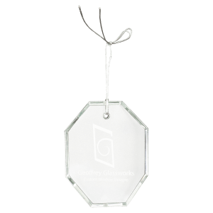 3 1/2″ Crystal Octagon Ornament