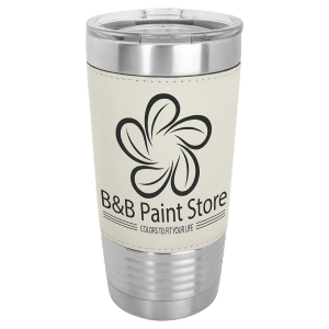 Polar Camel 20 oz. White Leatherette Grip Tumbler with Standard Lid