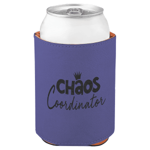 3 3/4″ Purple Laserable Leatherette Beverage Holder