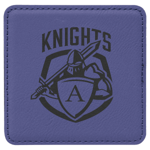 4″ x 4″ Square Purple Laserable Leatherette Coaster