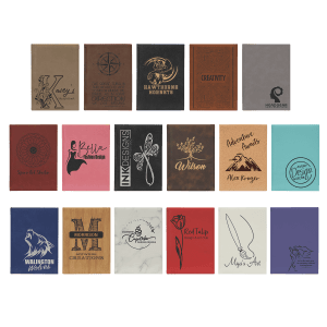 7″ x 9 3/4″ Laserable Leatherette Sketch Book with Unlined Notepad Sample Set