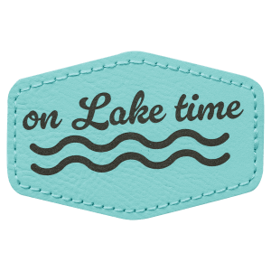 3″ x 2″ Hex Teal Laserable Leatherette Patch with Adhesive