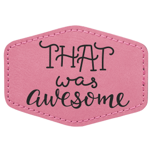 3 1/2″ x 2 1/2″ Hex Pink Laserable Leatherette Patch with Adhesive