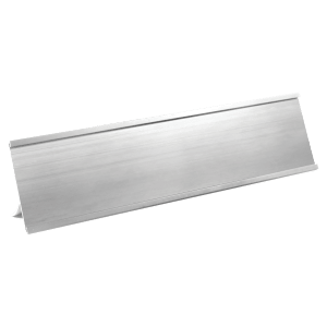 2″ x 8″, Shiny Silver, Kota Pro Aluminum Desk Holder, Fits 1/16″ Thick Plastic Insert