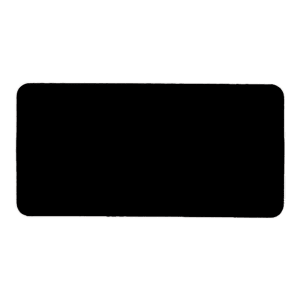 3″ x 1 1/2″ Black/White Round Corner Plastic Badge Blank