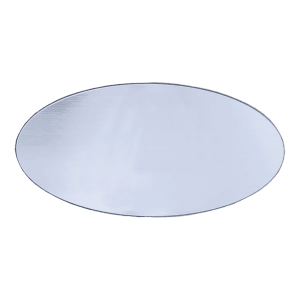 3″ x 1 1/2″ Brushed Silver/Black Oval Plastic Badge Blank
