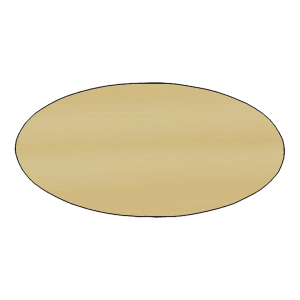 3″ x 1 1/2″ Brushed Gold/Black Oval Plastic Badge Blank