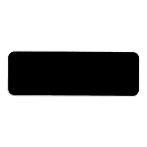 3″ x 1″ Black/White Round Corner Plastic Badge Blank