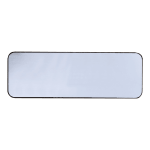 3″ x 1″ Brushed Silver/Black Round Corner Plastic Badge Blank