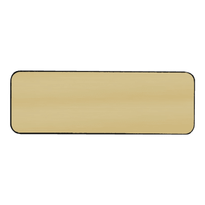 3″ x 1″ Brushed Gold/Black Round Corner Plastic Badge Blank