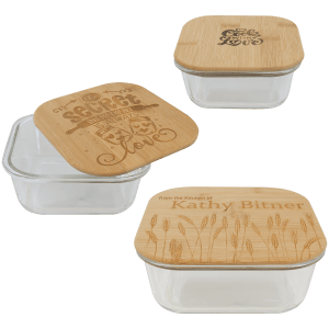 Square Glass Container with Bamboo Lid Sample Set