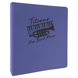10 1/2″ x 11 1/2″ Purple/Black Laserable Leatherette 3 Ring Binder with 1″ Slant D Rings