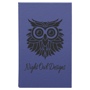 5 1/4″ x 8 1/4″ Purple Laserable Leatherette Sketch Book with Unlined Notepad
