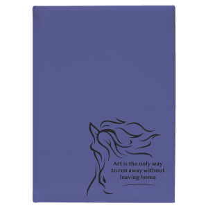 7″ x 9 3/4″ Purple Laserable Leatherette Sketch Book with Unlined Notepad
