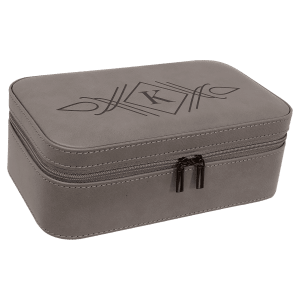 7 1/2″ X 4 1/2″ Gray Laserable Leatherette Jewelry Box