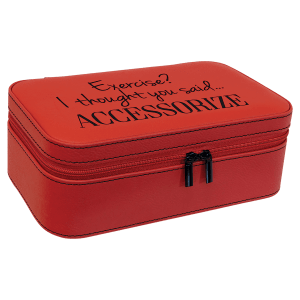 7 1/2″ X 4 1/2″ Red Laserable Leatherette Jewelry Box
