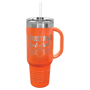 Polar Camel 40 oz. Orange Travel Mug with Snap Lid & Straw