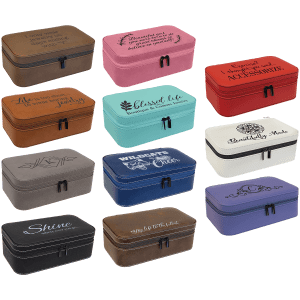 7 1/2″ X 4 1/2″ Laserable Leatherette Jewelry Box Sample Set