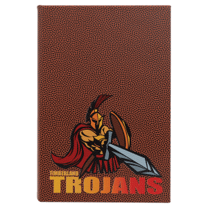 5 1/4″ x 8 1/4″ Football Laserable Leatherette Journal with Lined Notepad