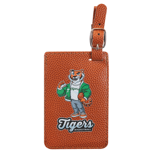 4 1/4″ x 2 3/4″ Basketball Laserable Leatherette Luggage Tag
