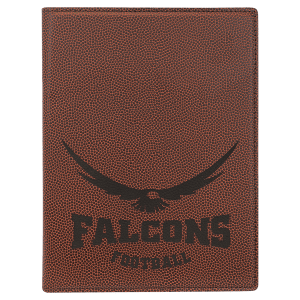 7″ x 9″ Football Laserable Leatherette Portfolio with Notepad