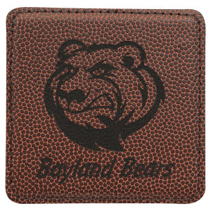 4″ x 4″ Square Football Laserable Leatherette Coaster