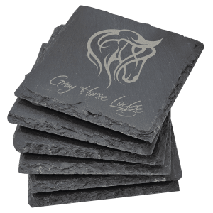 4″ x 4″ Square Slate Coaster Set-6 Piece