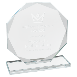 6″ Octagon Clear Glass Award