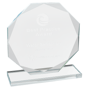 6 1/2″ Octagon Clear Glass Award