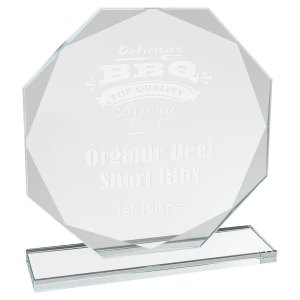 7 1/2″ Octagon Clear Glass Award