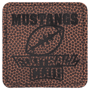 2 1/2″ x 2 1/2″ Square Football Laserable Leatherette Patch with Adhesive