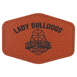 3 1/2″ x 2 1/2″ Hex Basketball Laserable Leatherette Patch with Adhesive