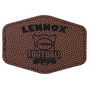3 1/2″ x 2 1/2″ Hex Football Laserable Leatherette Patch with Adhesive