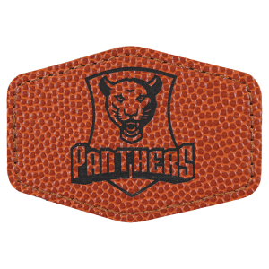 3″ x 2″ Hex Basketball Laserable Leatherette Patch with Adhesive