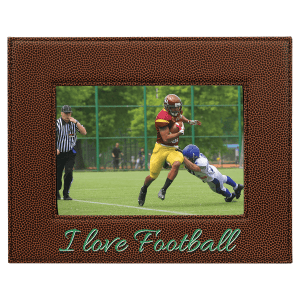 5″ x 7″ Football Laserable Leatherette Photo Frame