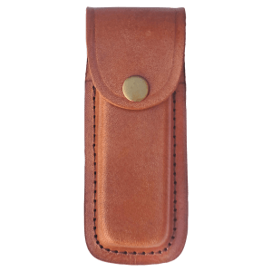Bison River Leather Sheath with Snap Closure for Folding Knife up to 5″ Long Closed