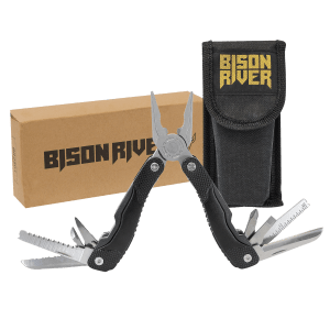 Bison River 4″ Black 13 Function Multi Tool with Nylon Sheath