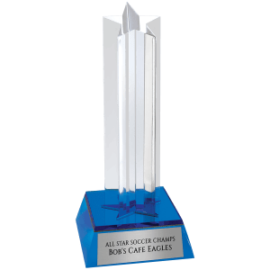 6 3/4″ Blue Star Column Acrylic with Blue Base