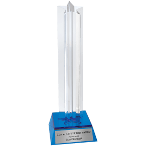 8 1/2″ Blue Star Column Acrylic with Blue Base