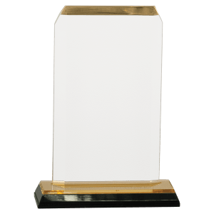 3 1/2″ x 6 1/2″ Gold Clipped Corner Impress Acrylic