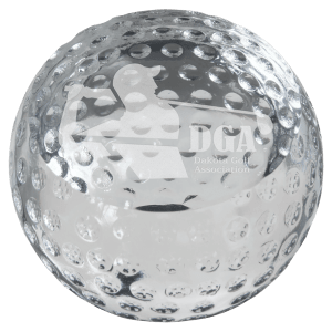 3 1/8″ Crystal Golf Ball Paperweight