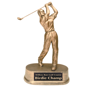 9″ Antique Gold Female Golf Resin